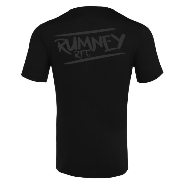 Rumney RFC - GRAPHIC tee 3 REVERSE (Black) Kids - Image 2